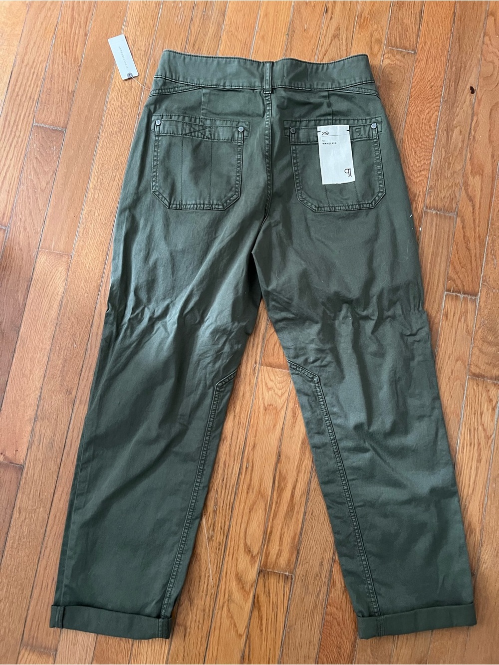 Pilcro Straight-Leg Utility Jeans in Olive - Picture 6 of 7